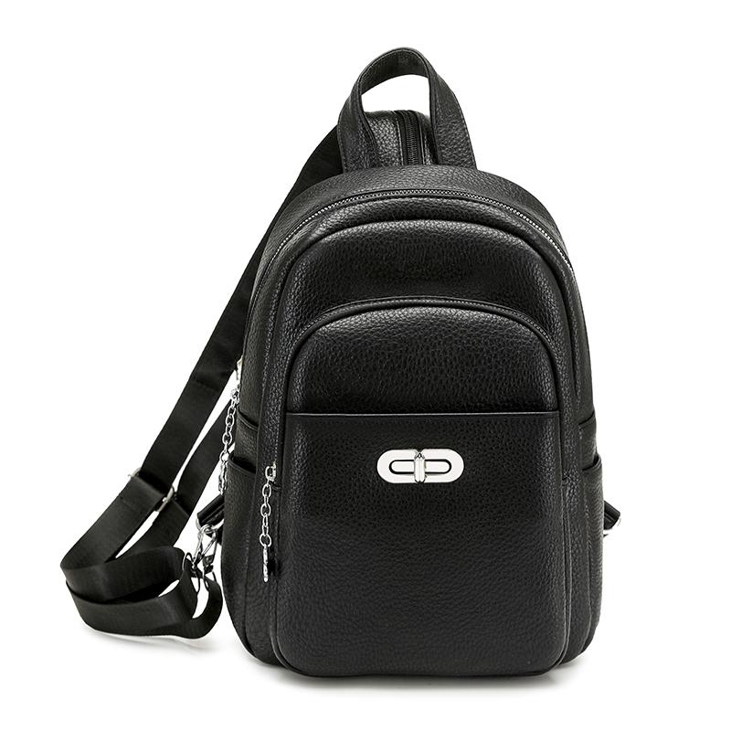 Vintage PU Backpack Women's Multi-Layer Large Capacity Chest Bag Multi-Use Lightweight Crossbody Bag