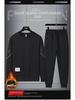 Men's 2024 Spring/Autumn Casual Sports Suit: Round Neck Sweatshirt Set with Plus Velvet