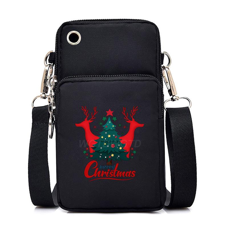 Christmas Christmas Printed Versatile Mobile Phone Bag Multifunctional Going Out Portable Messenger Bag