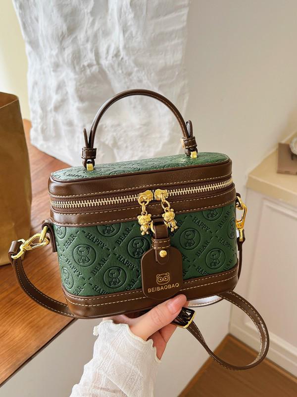 Northern Cartoon Bear Embossed Lunch & Camera Crossbody Bag - Versatile Single Shoulder Handheld Bag for Women (2026 Design)