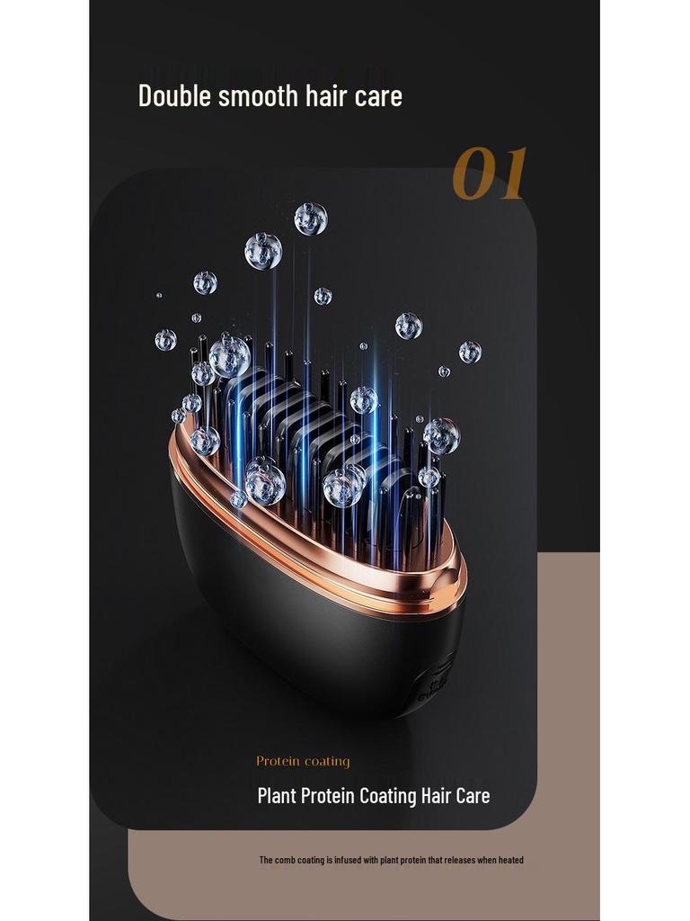 Wireless Mini Straightening & Curl Comb - No Damage, Negative Ion