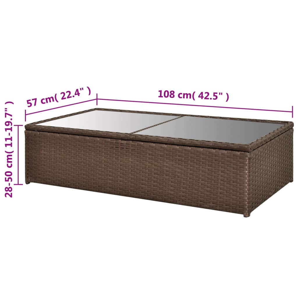 4 Piece Garden Lounge Set with Cushions Poly Rattan Brown