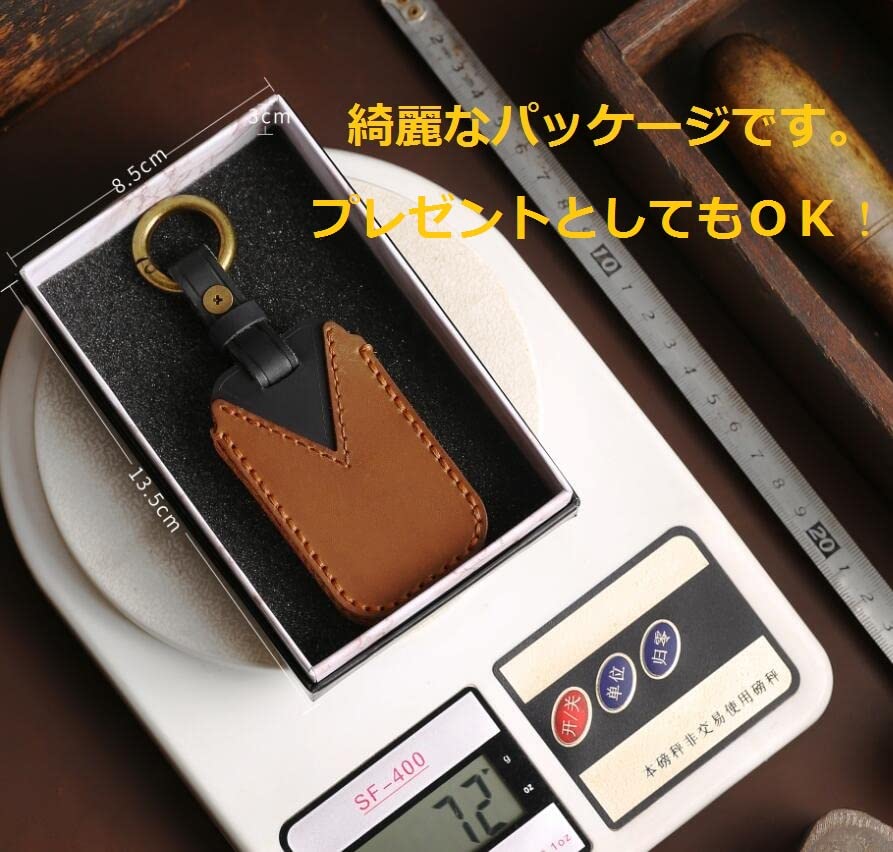 Kinotaka Genuine Leather Smart Key Cover for Mitsubishi New Outlander PHEV, 2022 gn0w Keychain (Black)