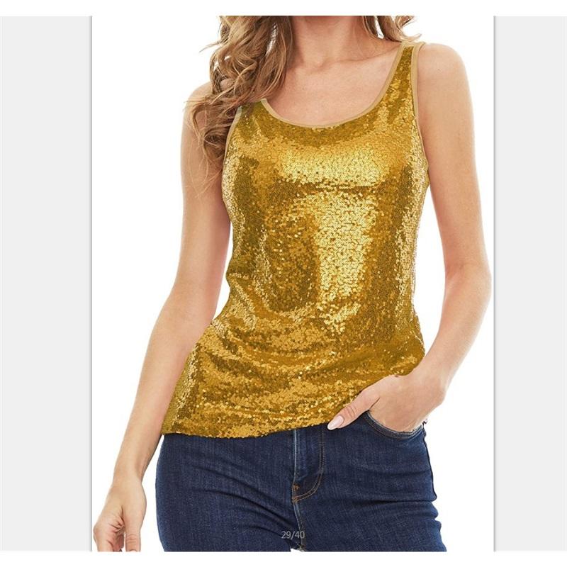 European And American Women's Shiny Sequin-Embellished Shimmering Vest