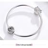 S925 Sterling Silver Family Charm Beaded Bracelet DIY Jewelry Accessory SCC1184