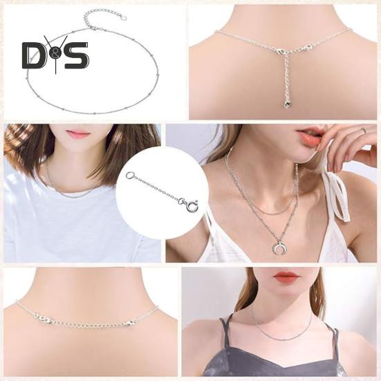Necklace Extended Chain with Spring Clasp 3/5/8CM Silver Plated Strong And Sturdy Necklace DIY Kit Jewelry Repairment Accessories