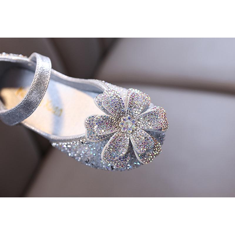 Spring-autumn new style ladylike baby girl girls' princess rhinestone flat shoes, leather shoes, dance performance shoes
