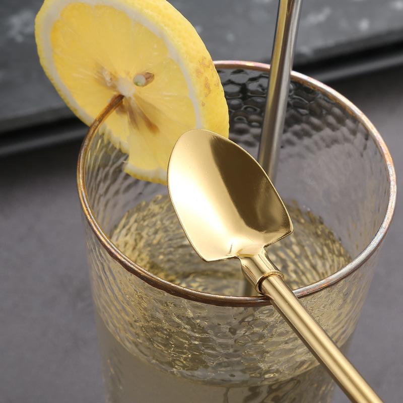 Barware Drinking Spoon Straws, Stainless Steel, Innovative Shovel Shape for Ice Cream & Kitchen Use