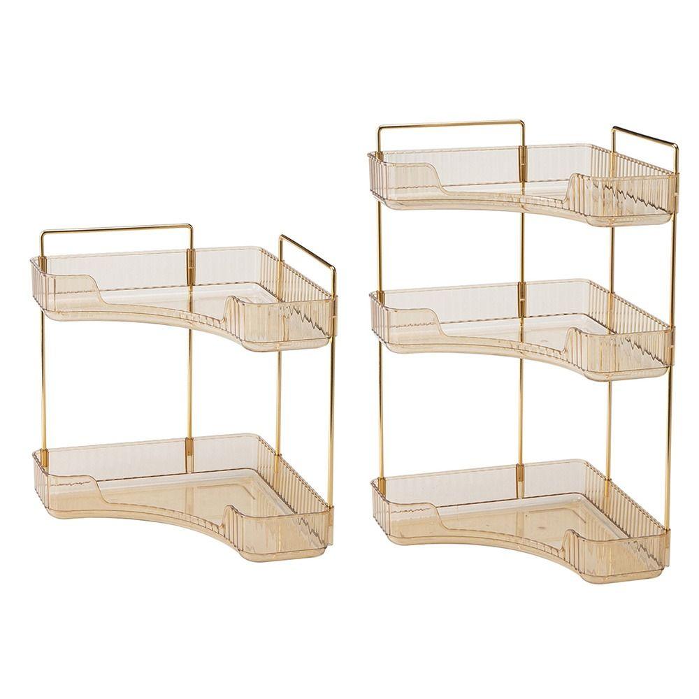Transparent Desktop Corner Shelf Large Capacity Desktop Organizer Cosmetics Storage Holder  Home