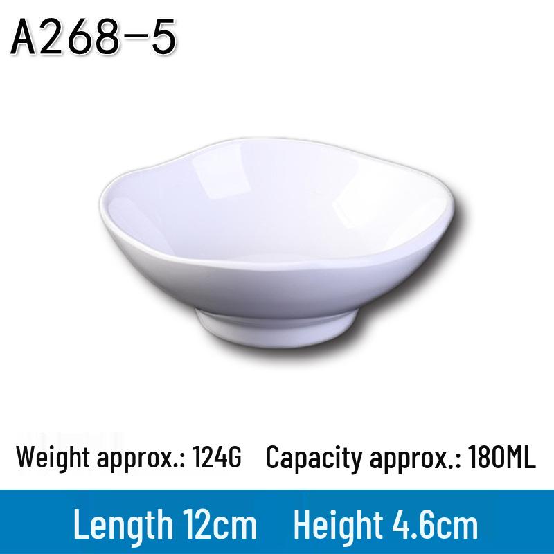 Melamine White Soup Bowl, 4.5-Inch A5 Rice Bowl for Hotel, Canteen, or Fast Food Use