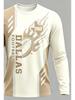 Men's Long Sleeve T-shirt Featuring Dallas Football Graphics with Flames and Texas Outline, Perfect for Everyday and Active Wear
