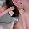 Fashion Geometric Bow Flower Pearl Earrings Women'S Premium Versatile Small Fragrant Wind Earrings