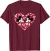 Hot Fashion Casual Disney Mickey & Minnie Mouse Couples Valentine’s Day Heart T-Shirt S-4XL Summer