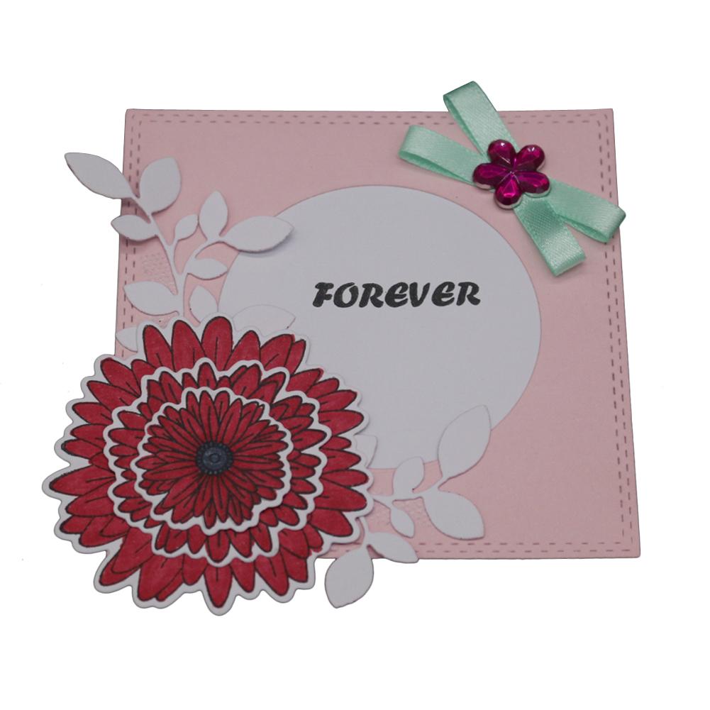 Flower Bouquet Border Metal Silvery Stencil Embossing Cutting Dies For Diy Scrapbooking Paper Album Cards Making