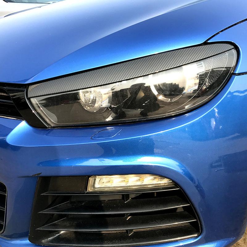 Headlight Eyelid Enhance Your Car\'s Look with Car Headlight Eyebrow Eyelid Cover Trim for Scirocco 2009 2017 2Pcs