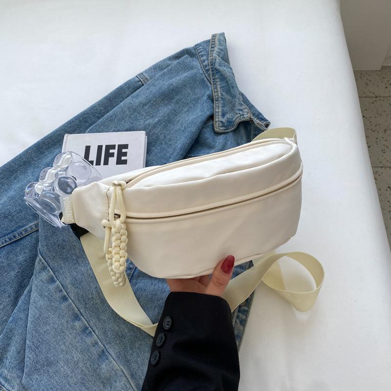 

Холщовая повседневная сумка женская 2025 лето новая трендовая сумка-мессенджер летняя спортивная нагрудная сумка нишевая универсальная ins поясная сумка бежевый