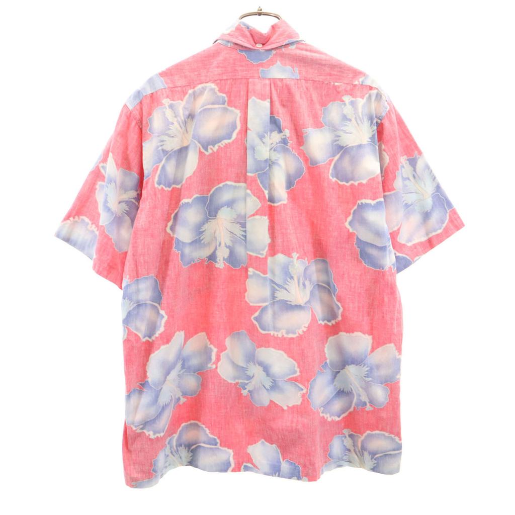 reyn spooner 80s Gold Tag Vintage Reverse Print Hibiscus Pattern Short sleeve Button down Aloha shirt Men's Used