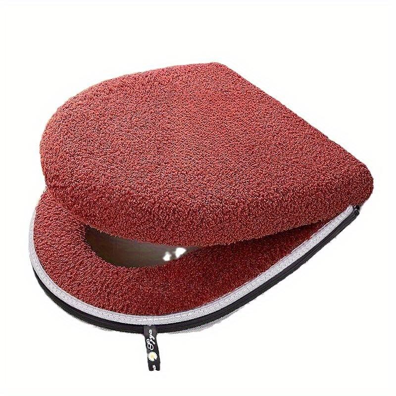 Zimní zahuštěná dvojitá sada polštářů na záchodové sedátko se zipem, voděodolná koupelnová podložka s držadlem, měkká pevnost, univerzální velikost pro domácí použití