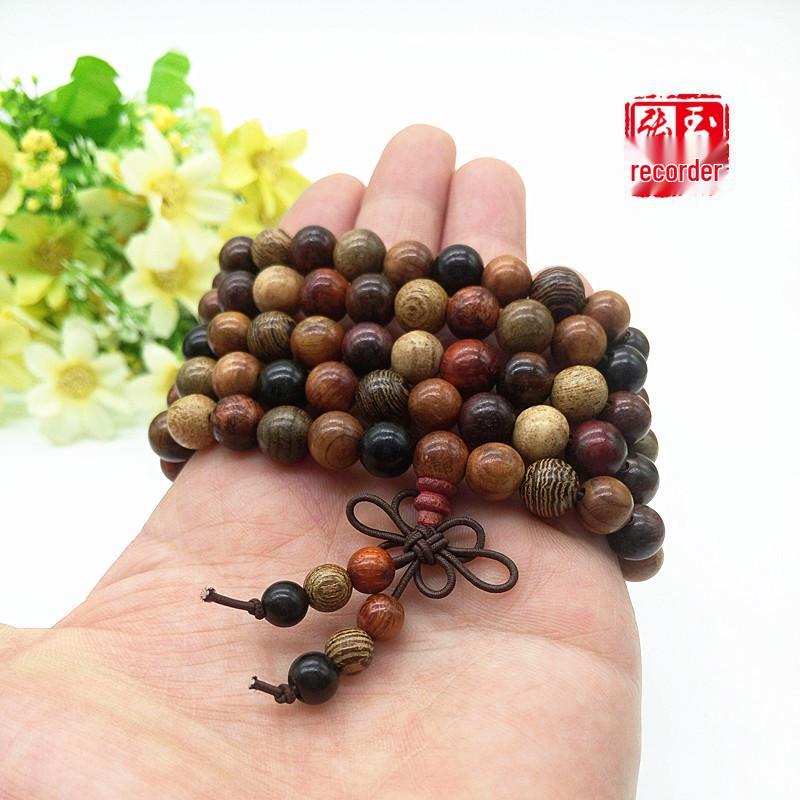 Authentic 8mm Ethnic-Style Duobao Bead Bracelet - 108 Buddhist Prayer Beads Ethnic Style
