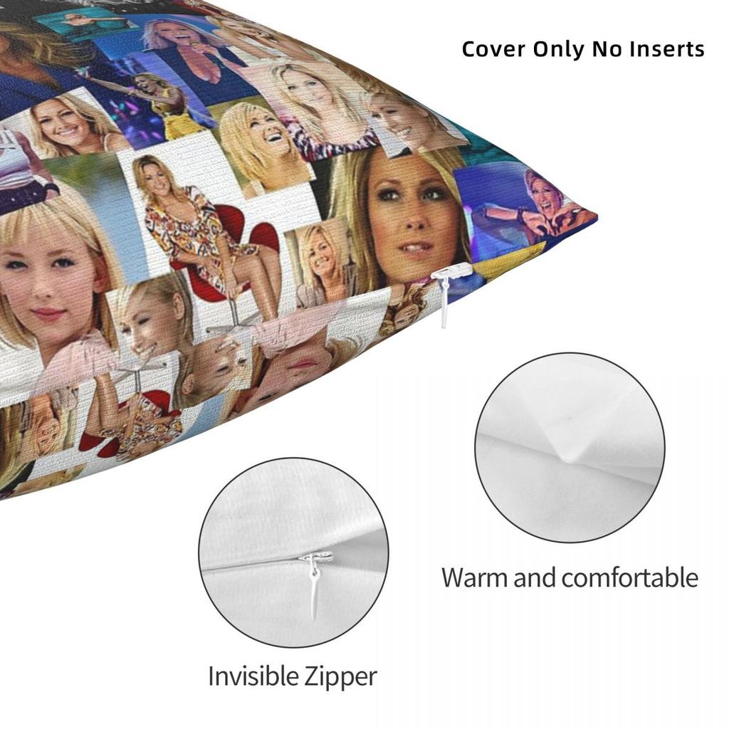 Federa per Cuscino Quadrata Collage Astratto Helene Fischer Poliestere Lino Velluto Stampata Zip Decorativa Federa per Cuscino Copricuscino per Auto 18"