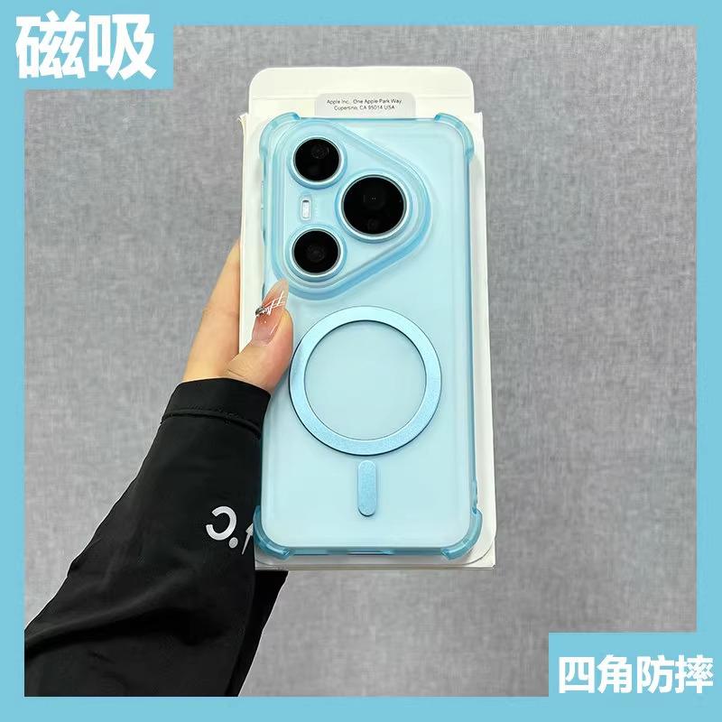 Four Corners Anti-shock PC Hard Case For Pura 80 Pro Plus Wireless Charge Translucent Cover For Pura 80 Ultra 70 Pro+