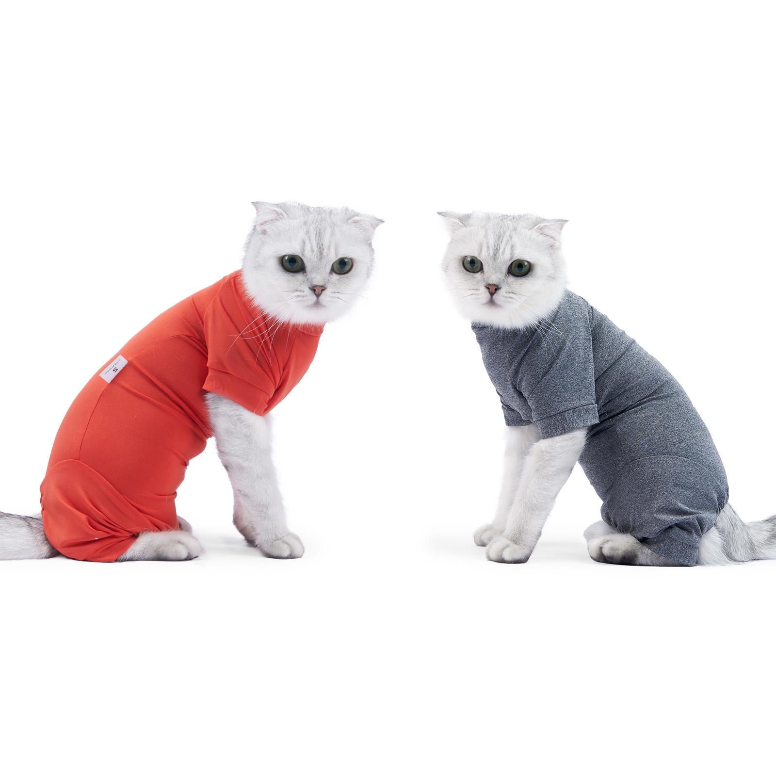 

Pet Recovery Suit Four Legs Abdominal Wound Jacket for Cats Small