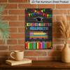 2D Flat Vintage Aluminium Metal Sign - Wall Decoration for Kindergarten Graduate with Colorful Pencils, Cap, and Books - Rustic Art Deco Design for