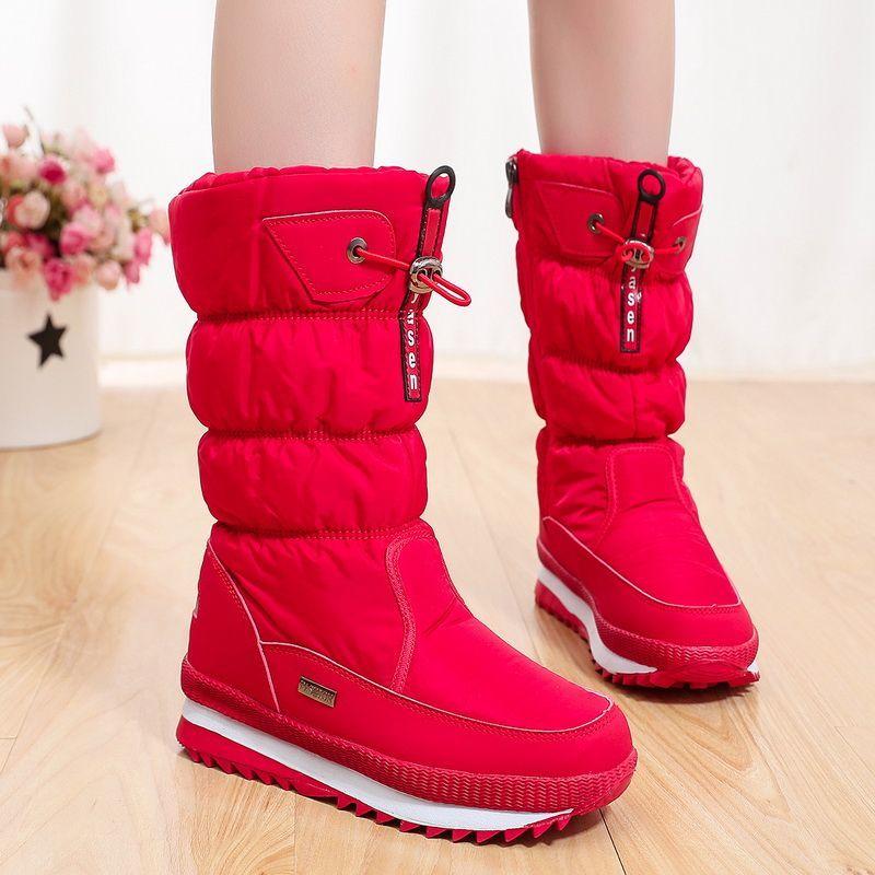 

Жіночі зимові черевики на платформі Зимові черевики з товстого плюшу Водонепроникні протиковзкі черевики Модне жіноче зимове взуття Тепле хутро Botas 40