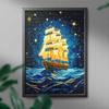 Diamond Painting 5D With Frame Diamond Embroidery Large Ship Mosaic 40X50