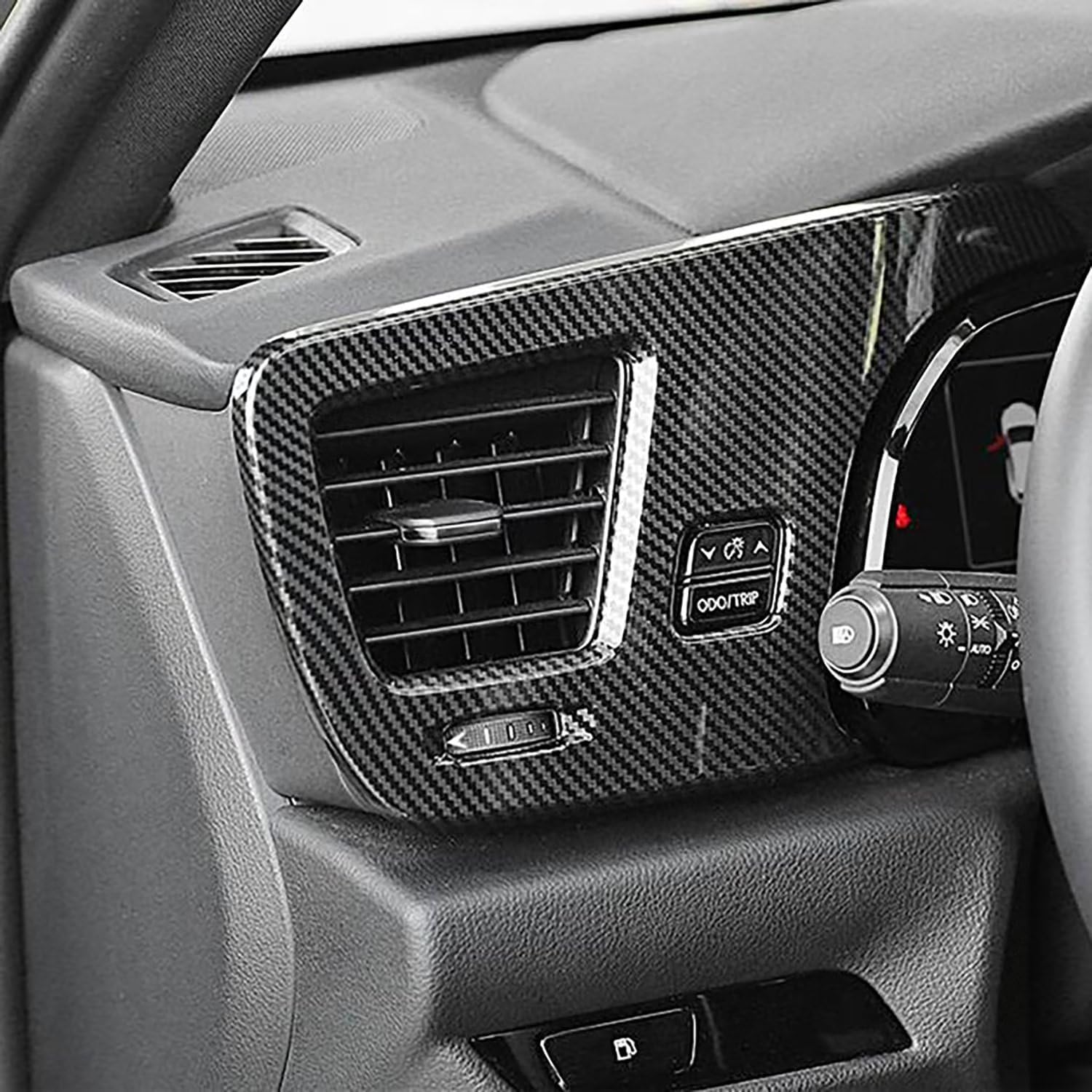 Kadore Carbon Fiber Pattern A/C Vent Trim Set for 2022-2025 Lexus NX 250/350/350h/450h - Interior Side Dashboard Air Outlet Frame Covers (LHD, carbon fiber style