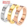 Titanstahl Partnerring für Damen und Herren mit Sechs Diamanten, Ins Stil, Farbechter Edelstahl Finger Schmuck.