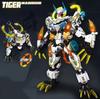 2in1 Tigre Bianco Mecha Blocchi da Costruzione Robot Trasformabile Blocchi da Costruzione Animali Blocchi da Costruzione Fai da Te Giocattolo per Ragazzi Regalo di Festa