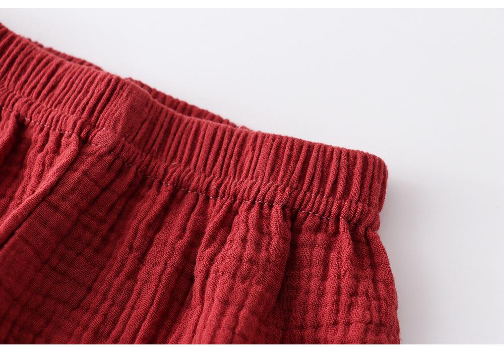 Kids' Cotton Linen Long Sleeve Set - Unisex Gauze Joggers, Loose Two-Piece for Spring/Summer