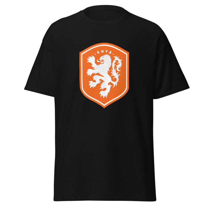Netherlands KNVB Shield T-Shirt | Orange Lion Crest, Dutch National Team Tee S