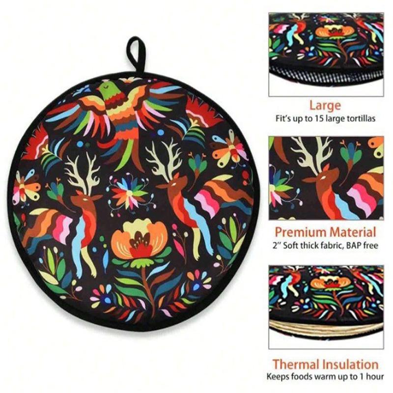 Microwave-Safe Tortilla Warmer Pouch | Heat-Resistant Cloth Bag for Burritos Pancakes & Wraps Portable Reusable Accessory