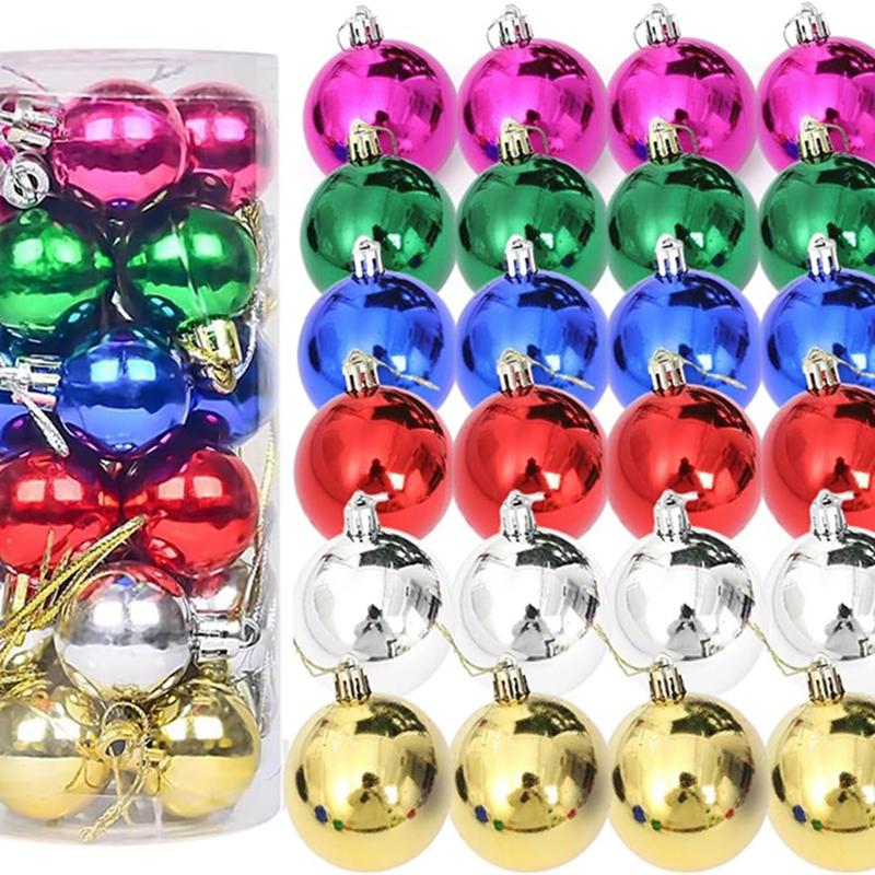 4CM Merry Christmas Decoration 24Pcs Hanging Christmas Ball Xmas Tree Pendant Ornaments for Home Decor Navidad Gifts Accessories