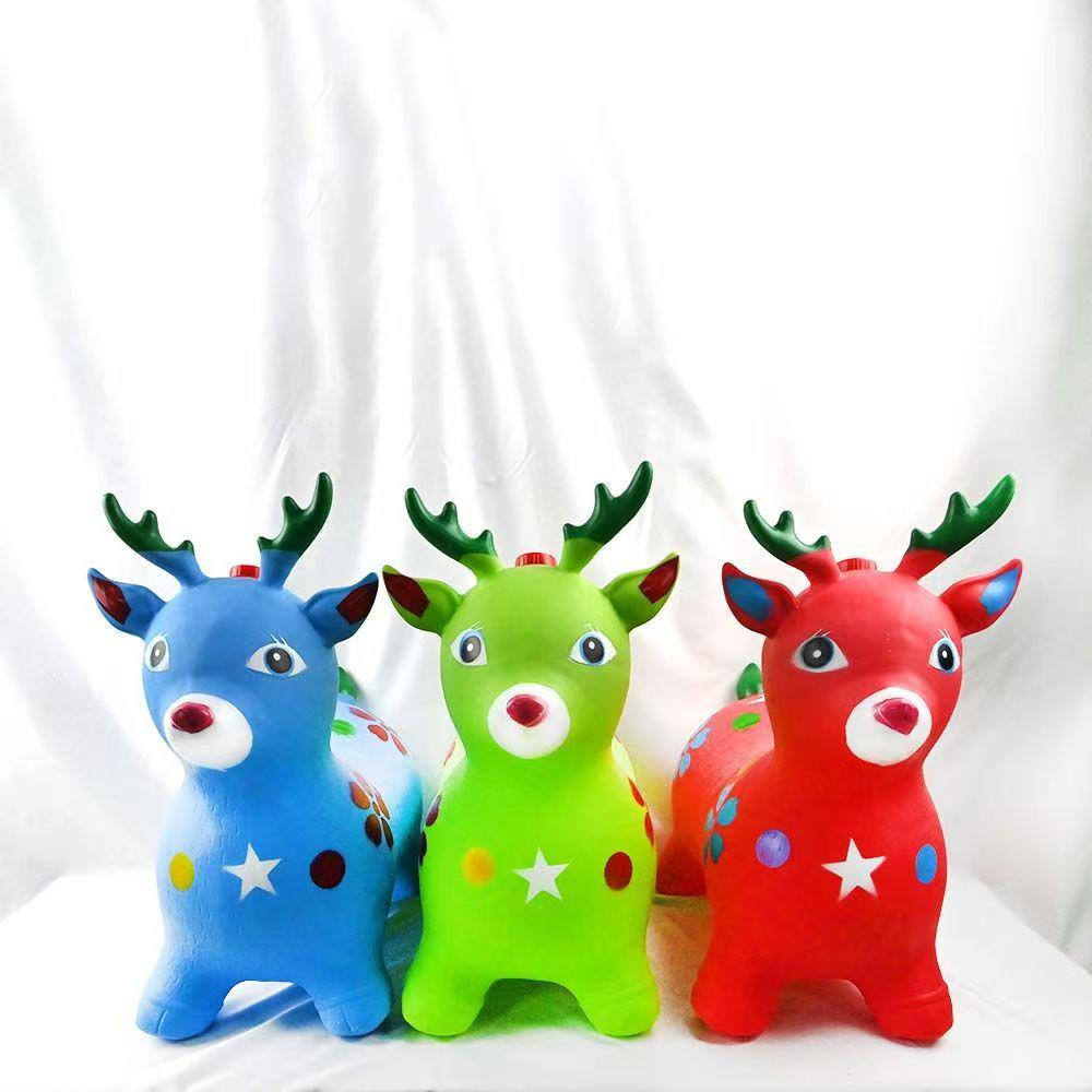 Музыкальная надувная прыгающая игрушка-олень-лошадка для детей