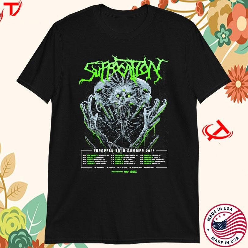 Band Suffocation   Europe UK 2025 T-shirts s-5xl cotton BSS96 Unisex T-Shirt XXL