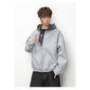Men S Color Block Knit Splicing Hooded Cardigan Sweatshirt Casual Jacket