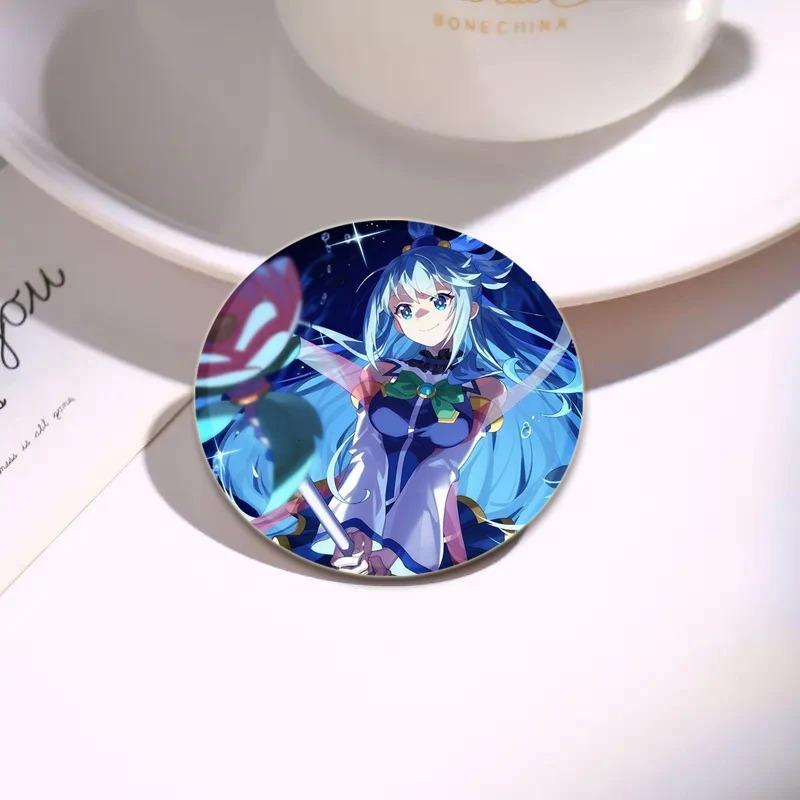 32/44/58mm Anime KonoSuba Brooch Pin Cartoon Figure Megumin Aqua Badge Button Pin Cosplay Souvenir Toy Gift Backpack Clothes Accessories