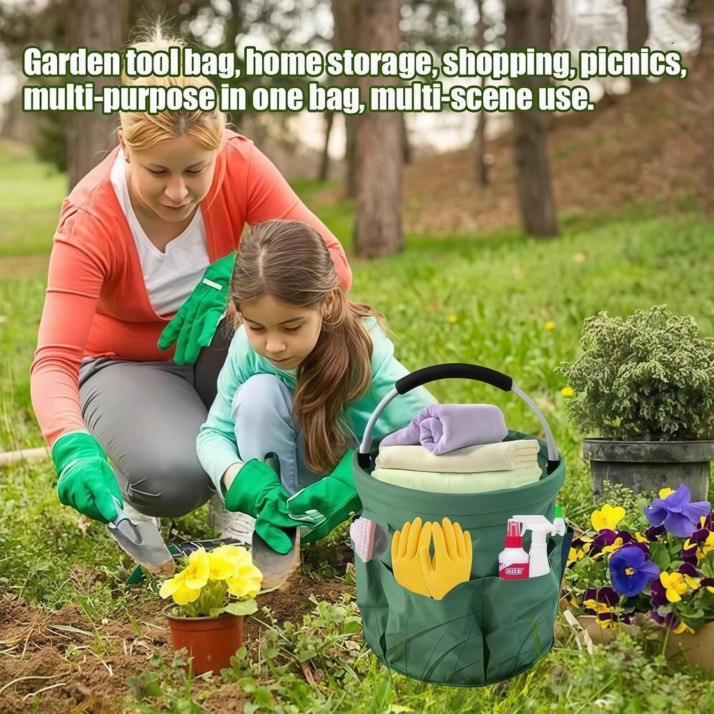 Large 17L Storage Organiser Bag Picnic Tote with Handle Outdoor Cleaning Caddy Foldable Tool Bag for Home Cleaning Supplies