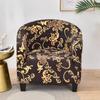 Elastic Full Package Semi-circular Bathtub Small Single Person Sofa Cover, Internet Cafe Coffee Shop Wine Room Print Cover