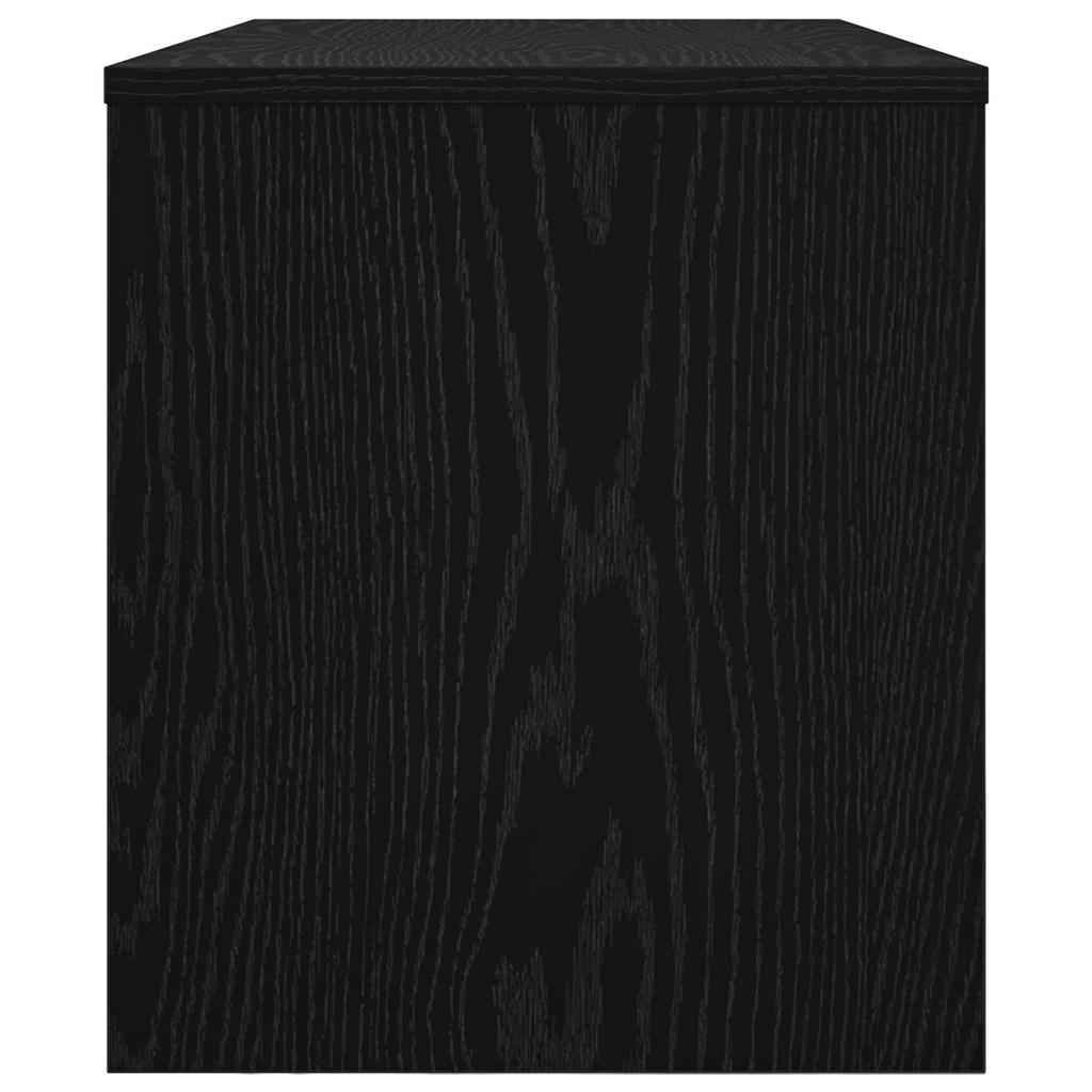 TV Cabinet Black Oak Effect 80 X 35 X 40 Cm Particleboard