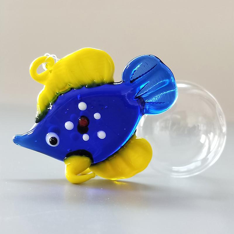 1 Stück Europäischer Stil Meerestier Winzige Statue Fisch Schwebendes Glas Tropischer Fisch Mini Figur Anhänger Aquarium Dekoration