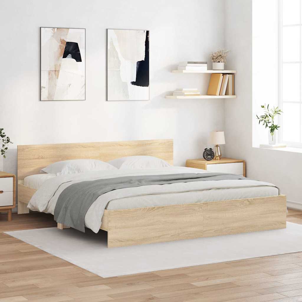 Bed Frame Wall Mounted Sonoma 193 x 203 cm Engineered Wood