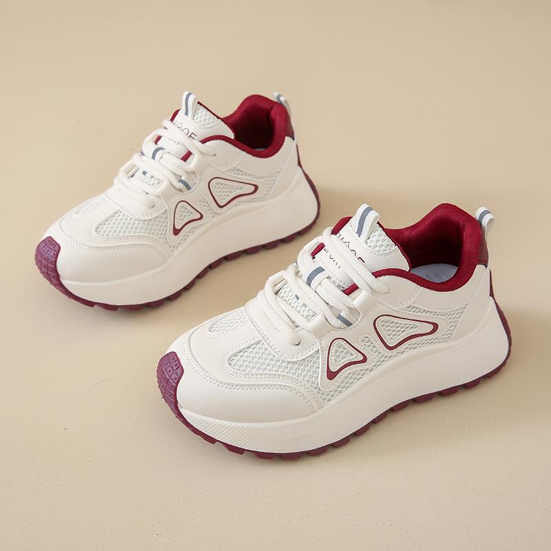 Fashion CRLAYDK Fashion Womens Chunky Sneakers Mesh Lace Up Trendy Shoes Platform Summer Casual Ladies Walking Comfort Trainer Tennis