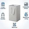 Foldable Striped Laundry Basket – Large Capacity Fabric Hamper for Dirty Clothes Storage