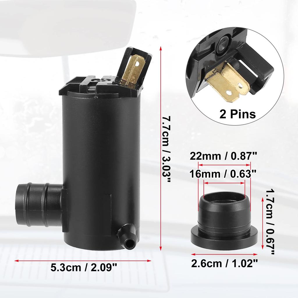 uxcell 89001132 H Honda Windshield Washer Motor Pump with Grommets Fits Civic A Ccord