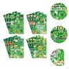 12 Sheets ST Patricks Day Stickers Green Accessories Four Leaf Clovers Decals for Album