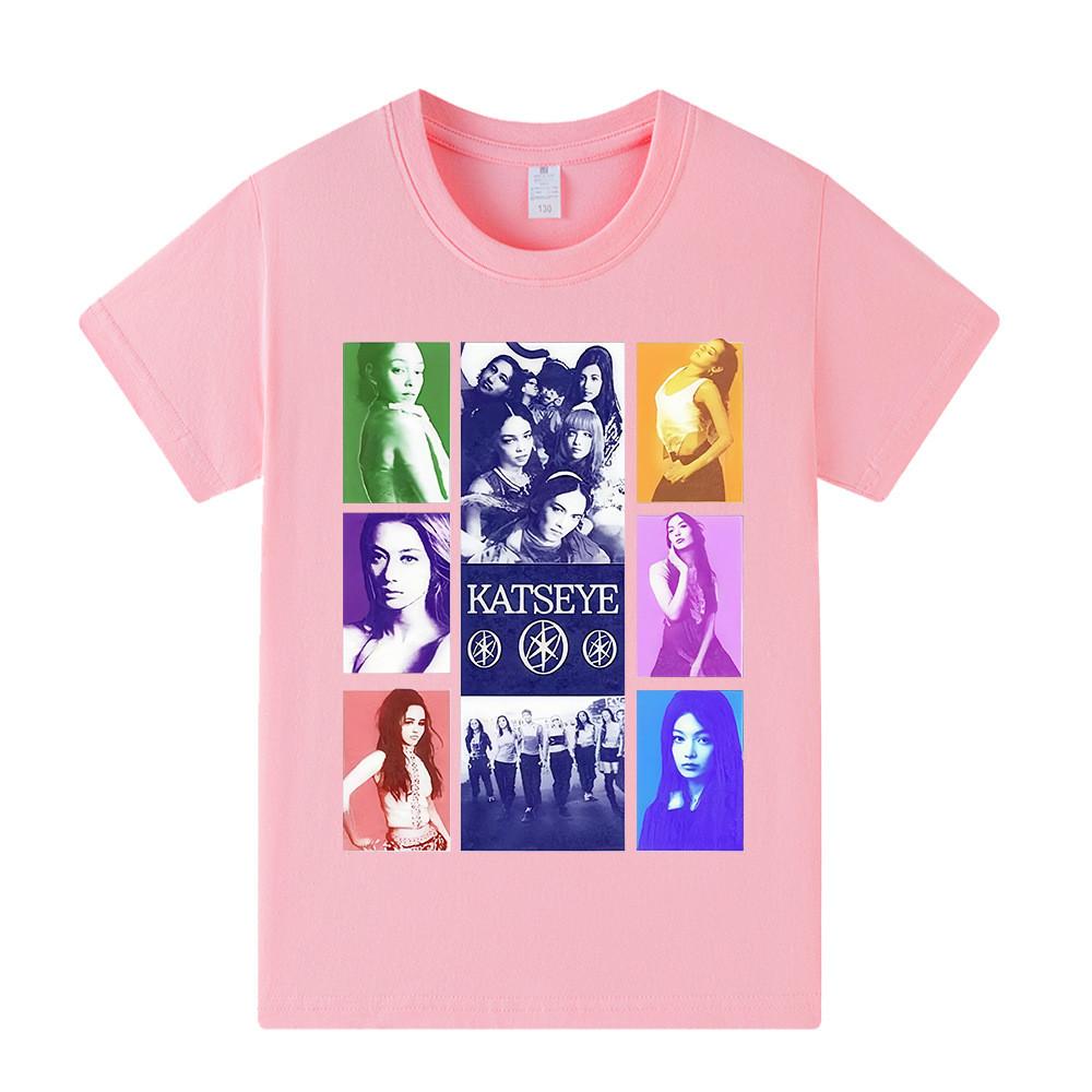 Unique Costume A1315 Kinderen Meisjes KATSEYE Print Korte Mouwen T-shirt 120cm